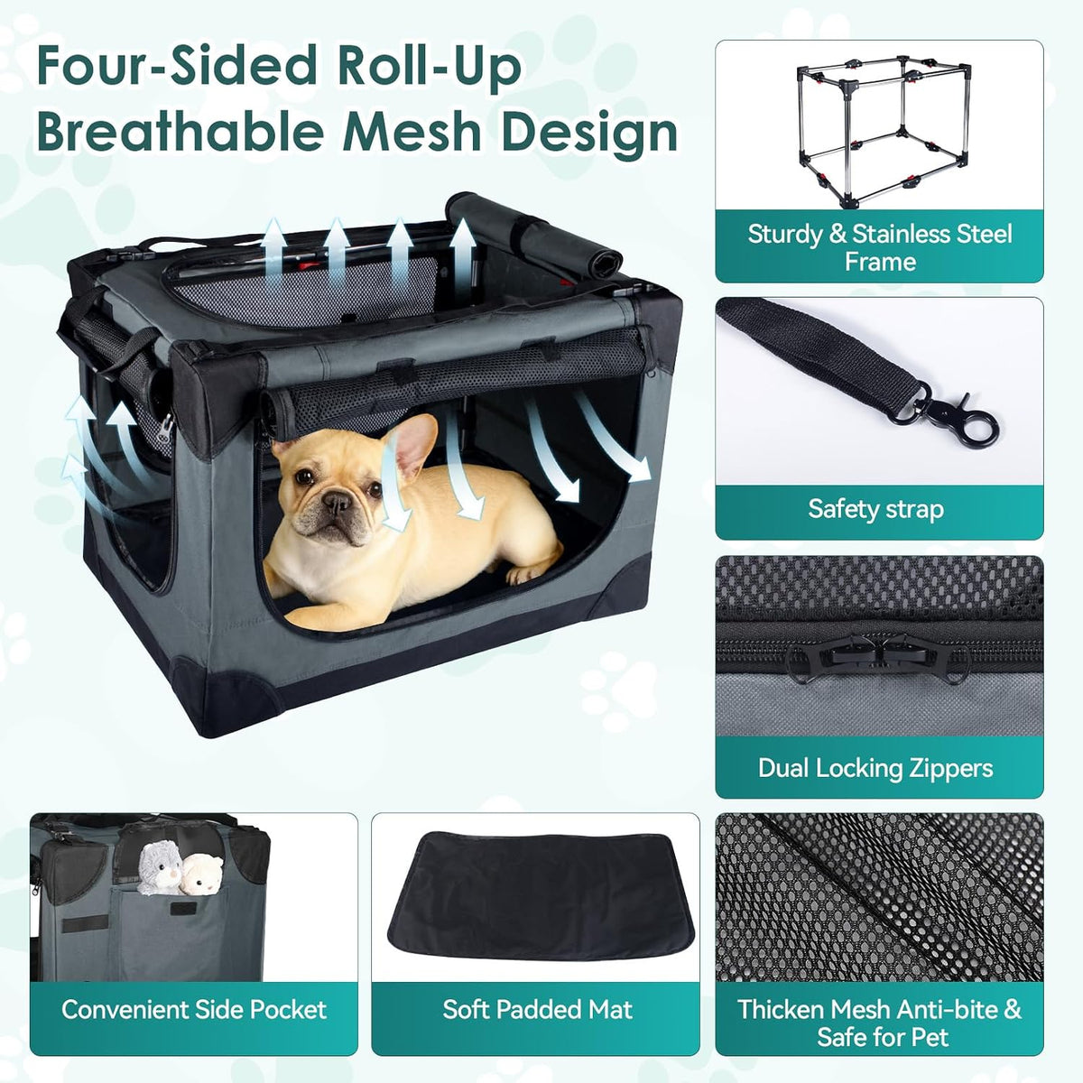 PetNex™ Soft Small Dog Crate | Portable Travel Kennel for Dogs