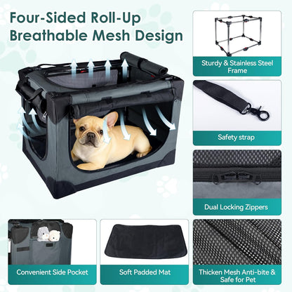 PetNex™ Soft Small Dog Crate | Portable Travel Kennel for Dogs