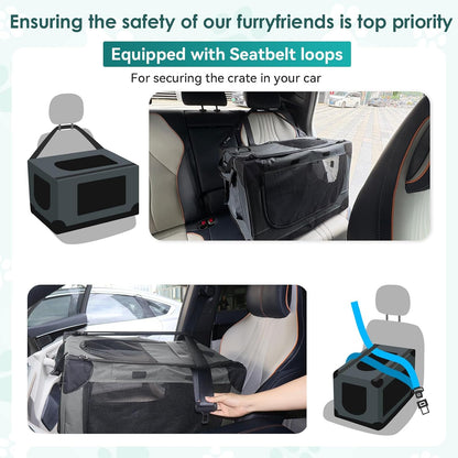 PetNex™ Soft Small Dog Crate | Portable Travel Kennel for Dogs